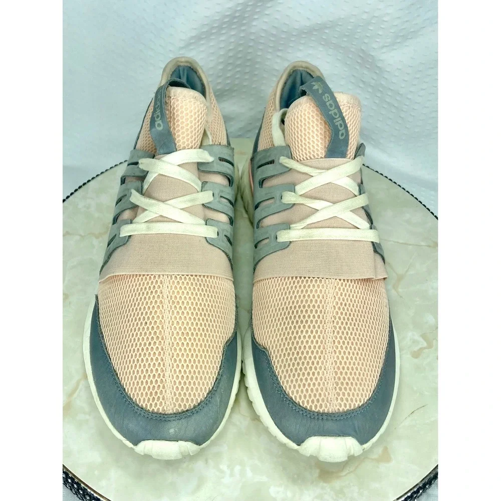 Adidas Tubular Radial Running Shoes Men Sz 11 Pink Grey Low Top Sporty Sneakers